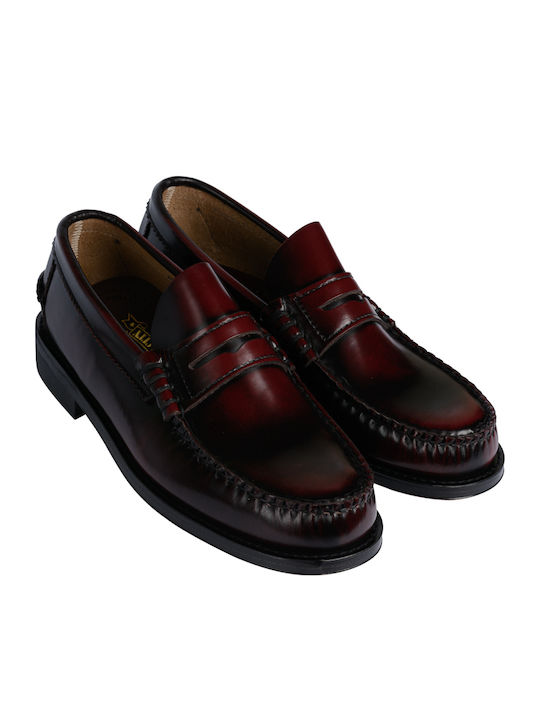 Men's Leather Loafers Cherry