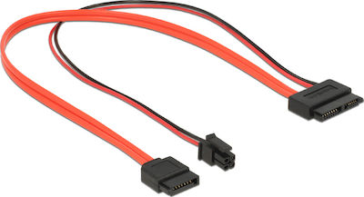 DeLock 13-Pin SATA III - 7-Pin SATA III Kabel 30cm Rot (84848)