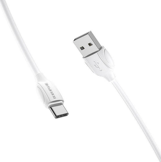 Borofone BX19 Benefit USB 2.0 Cable USB-C male - USB-A Λευκό 1m