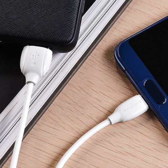 Borofone BX19 Benefit USB 2.0 Cable USB-C male - USB-A Λευκό 1m