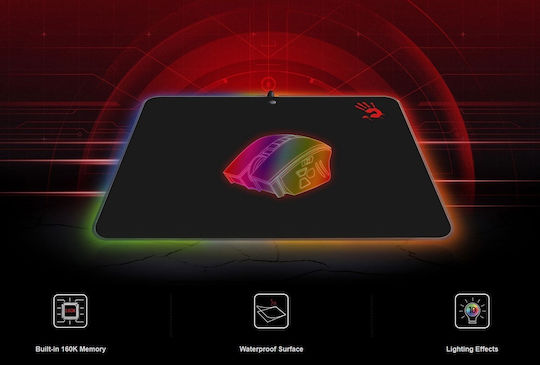 A4Tech Bloody MP-50RS Gaming Mouse Pad Medium (358mm) με RGB Φωτισμό μέσω USB Μαύρο A4TPAD46015
