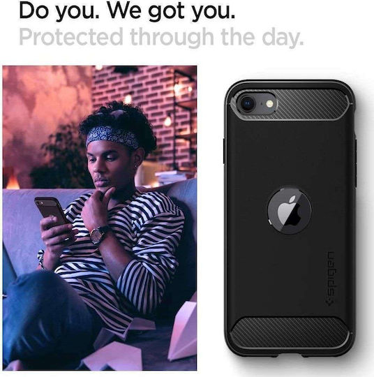 Spigen Rugged Armor Back Cover Σιλικόνης 2mm Μαύρο (iPhone 7 / 8 / SE 2020 / SE 2022)