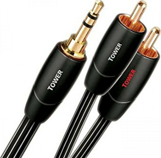 Audioquest 3.5mm male - RCA male Cable Black 2m (Tower)