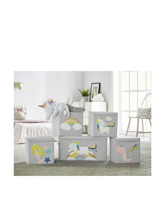 Potwells Children's Folding Storage Box made of Fabric Rocket PD208 Gray 33x32x32cm 1pcs PD208