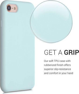 KWmobile Soft Flexible Rubber Silicone Back Cover Light Blue (iPhone SE 2022/2020/8/7)