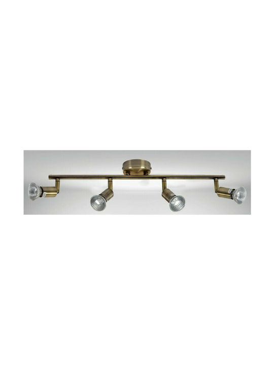 Home Lighting Saba Spot with 4 Lights and with Socket GU10 in Bronze Color