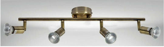Home Lighting Saba Spot with 4 Lights and with Socket GU10 in Bronze Color