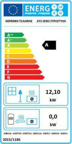 Thermiki ATS Zero Oțel Soba pe lemne 12.1kW Alb