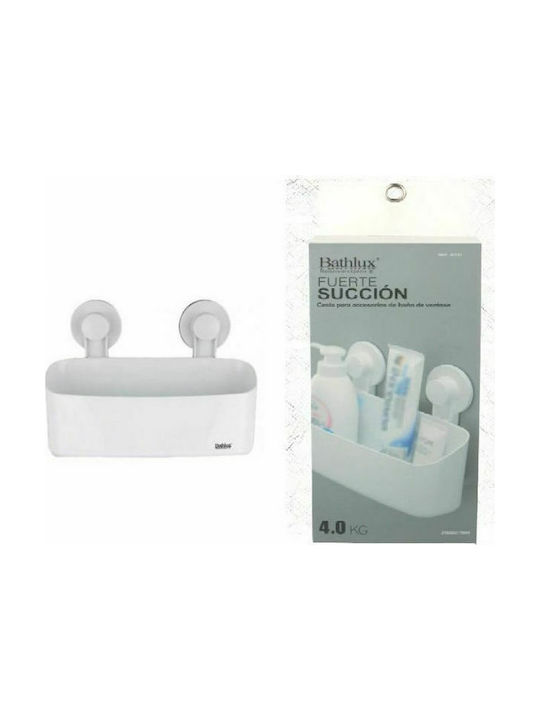 Bathlux 30131 Plastic Sponge Holder Wall Mounted with Suction Cup White