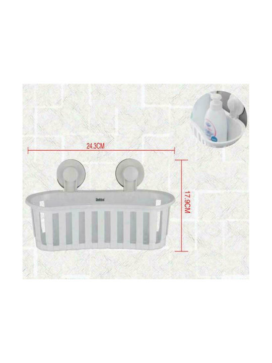 Bathlux 30133 Wandmontiert Schwamm-Halter Kunststoff mit Saugnapf Weiß