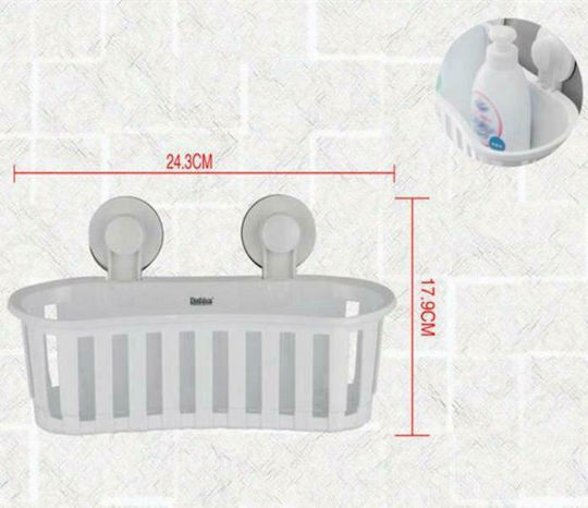 Bathlux 30133 Plastic Sponge Holder Wall Mounted with Suction Cup White