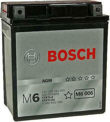 Bosch Μπαταρία Μοτοσυκλέτας M6006 με Χωρητικότητα 6Ah