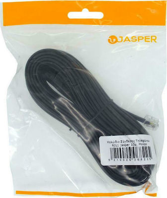 Flat Telephone Cable RJ11 6P4C 10m Black (68225)