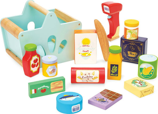 Le Toy Van Scanner & Καλάθι Ψώνια από Ξύλο για 3+ Ετών 16τμχ