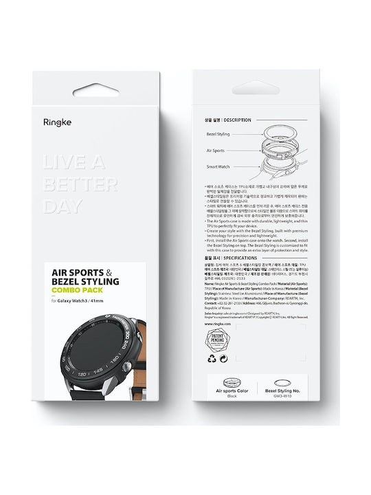 Ringke Air Sports & Bezel Styling in Black color for Galaxy Watch 3 41mm
