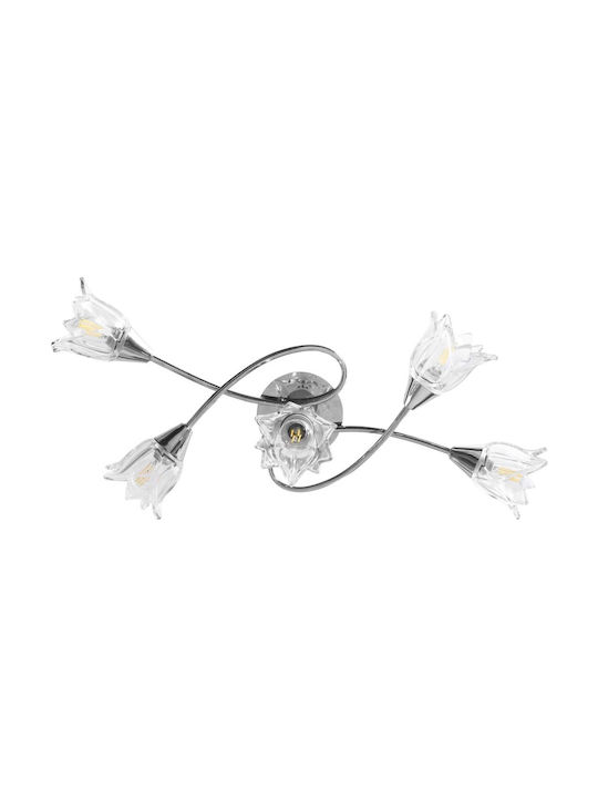 vidaXL Ceiling Mount Light Silver with Socket E14
