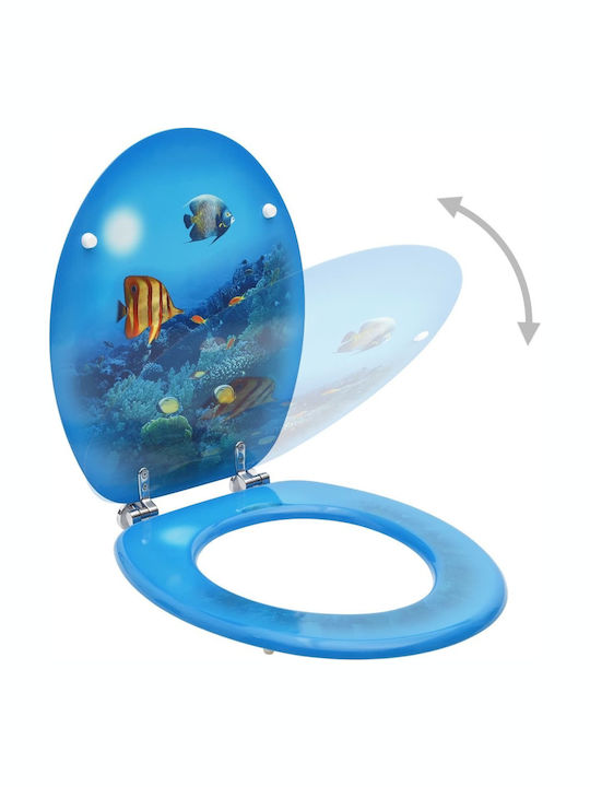 vidaXL Wooden Toilet Seat Deep Sea 43.7cm