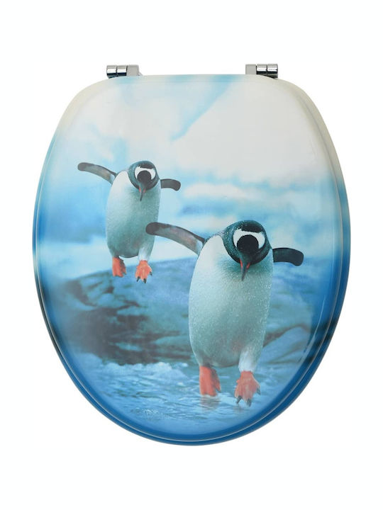 vidaXL Toilettenbrille Hölzernes 43.7x37.8cm Pinguine