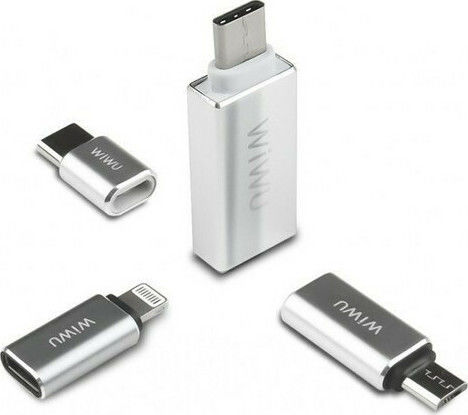 Wiwu Z600 Convertor USB-C masculin în USB-A feminin Argintiu 1buc