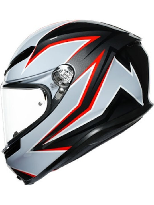 AGV K6 Multi Flash Matt Black/Grey/Red Κράνος Μηχανής Full Face 1220gr με Pinlock