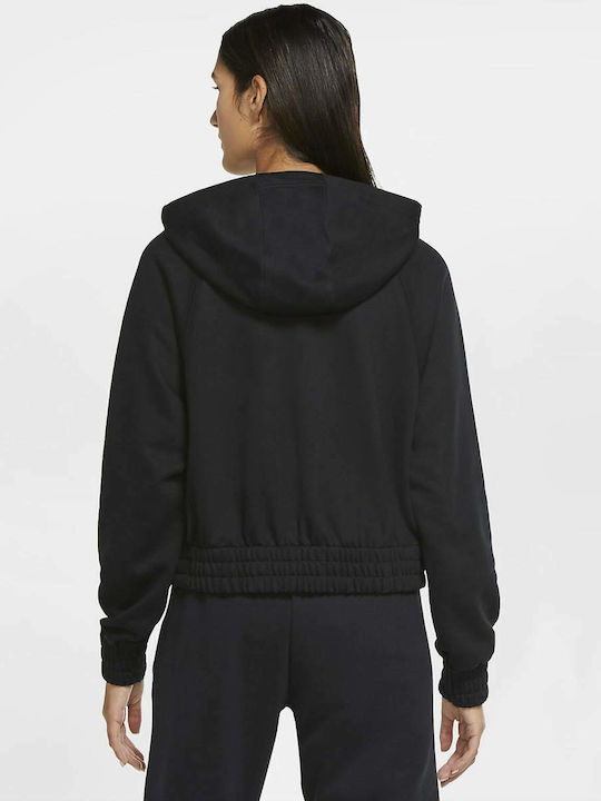 Nike Air Cropped Γυναικείο Φούτερ με Κουκούλα Μαύρο