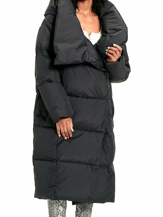 Catherina Women's Long Puffer Jacket for Winter Black