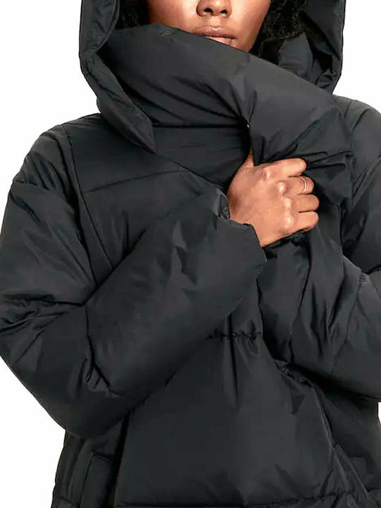 Catherina Women's Long Puffer Jacket for Winter Black