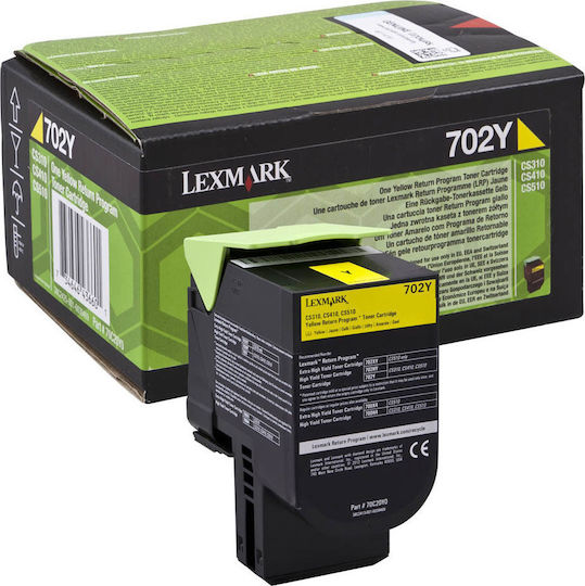 Lexmark 702Y Original Toner Laser Printer Galben Program de returnare 1000 Pagini (70C20Y0)