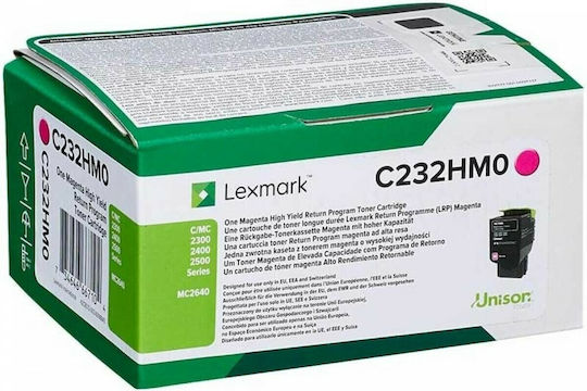 Lexmark C232HM0 Original Toner Laser Printer Magenta High Yield Return Program 2300 Pages