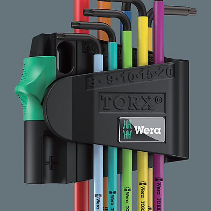 Wera 967/9 TX BO Multicolour 1 SB L Set 2 Torx Wrenches 9pcs