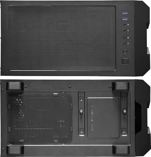 Chieftec Hunter Gaming Midi-Turm Computergehäuse mit Seitenfenster und RGB-Beleuchtung Schwarz