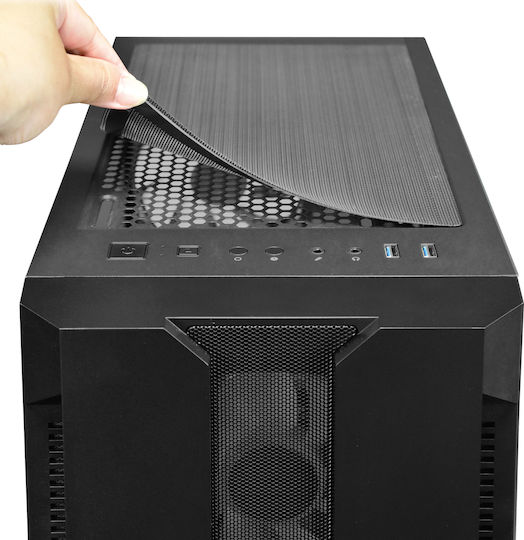 Chieftec Hunter Gaming Midi-Turm Computergehäuse mit Seitenfenster und RGB-Beleuchtung Schwarz
