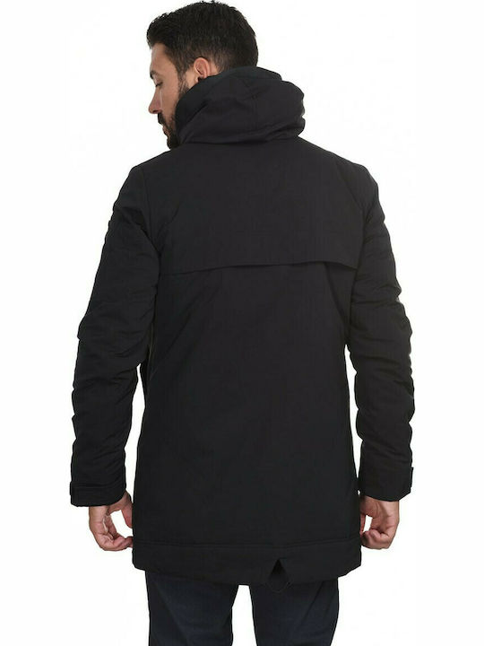 Biston Herren Winter Jacke Parka Schwarz