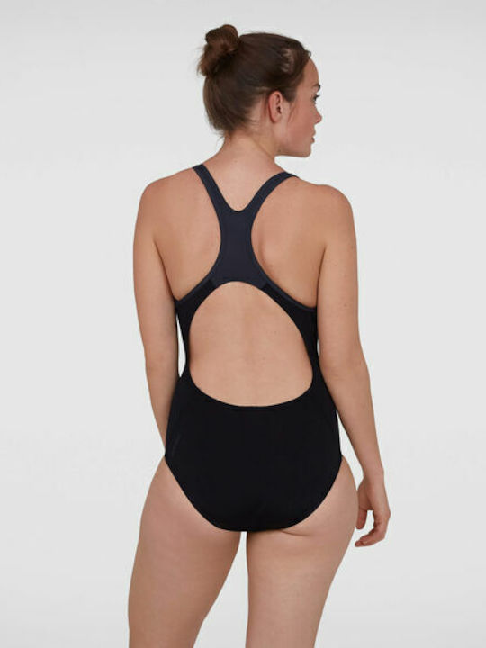 Fit Laneback Athletic One-Piece Swimsuit Black