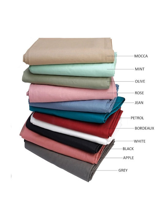 Melinen Sheet for Single Bed with Elastic 100x200+30cm. Urban Olive