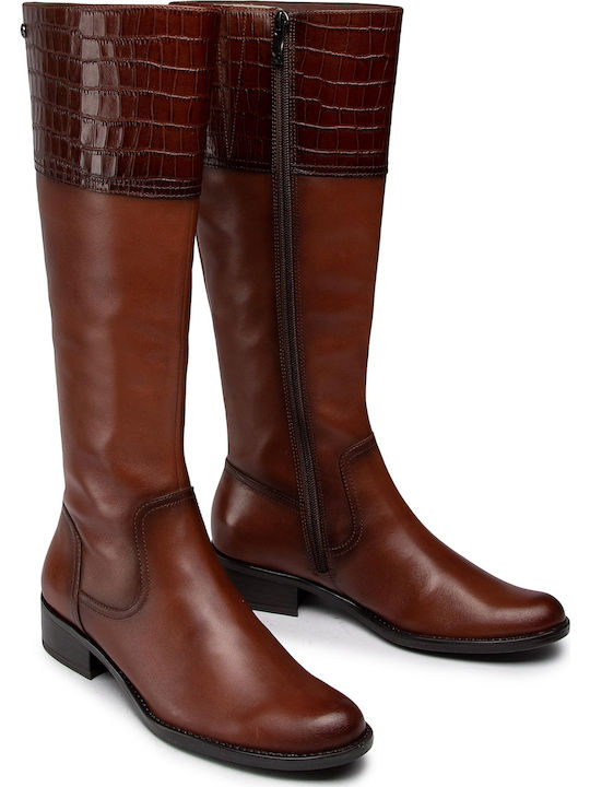 Leder Damenstiefel Tabac Braun