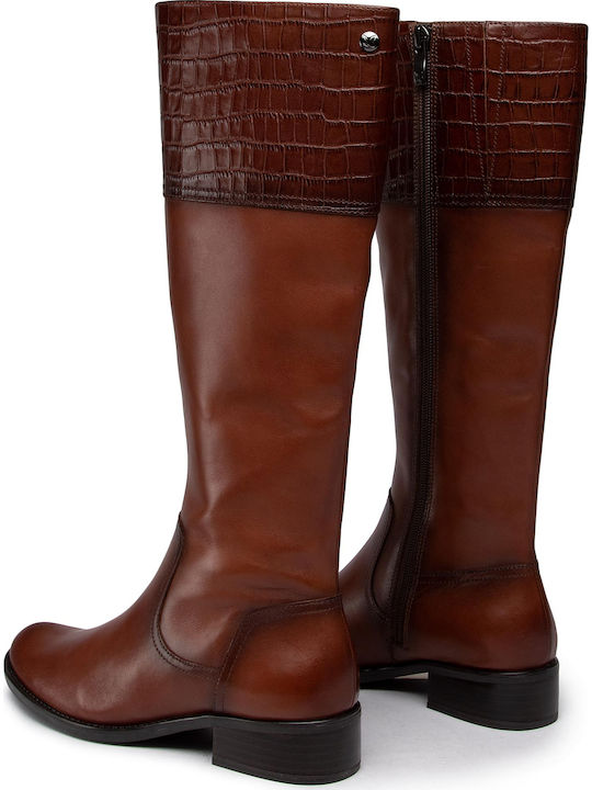 Leder Damenstiefel Tabac Braun