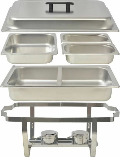 vidaXL Bain Marie Serving with Reservoir Set de 2 bucăți