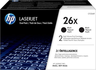 HP 26X Multipack Toner Laser Εκτυπωτή Μαύρο High Yield 2τμχ (CF226XD)