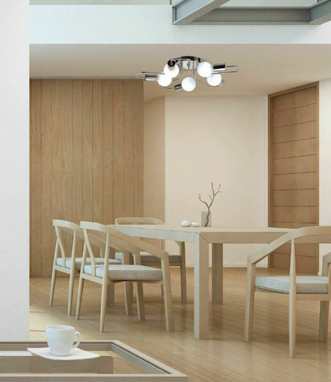 Home Lighting Shevy Deckenleuchte 52cm Silber mit Fassung E27