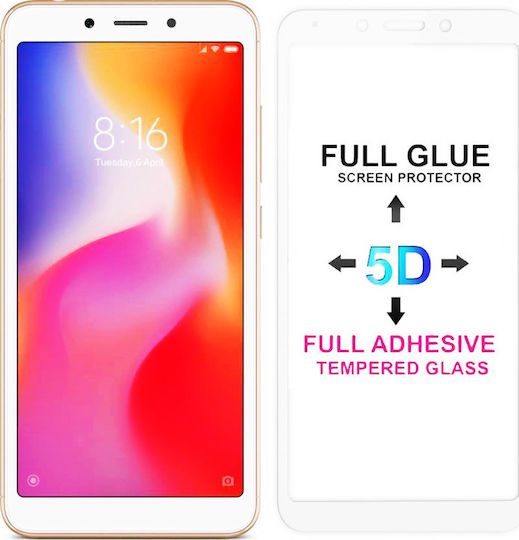 Powertech 5D Full Face Tempered Glass (Redmi 6/6a) TGC-0272