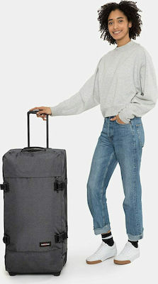 Eastpak Tranverz L Large Travel Suitcase Fabric Gray with 2 Wheels Height 79cm