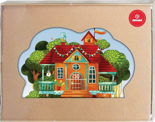 Svoora Wooden Kids Growth Height Chart with Design Animals Treehouse Green 150cm