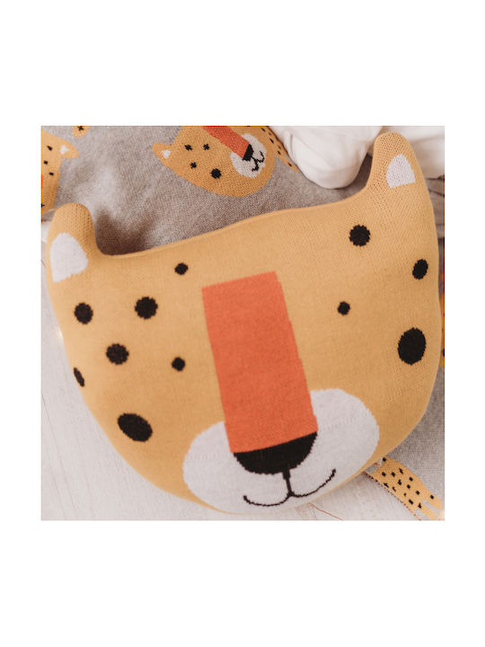 Bizzi Growin Декоративна Възглавница за Люлка Leopard Оранжев 35x35см