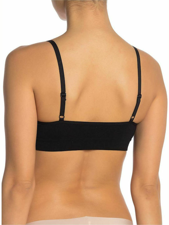 DKNY Seamless Scoop Logo Women's Bra without Padding Black