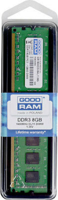 GoodRAM 8GB DDR3 RAM με Ταχύτητα 1600 για Desktop