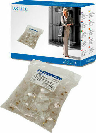 LogiLink MP0002 Щепсел RJ-45 мъжки Cat5e 100бр Бял