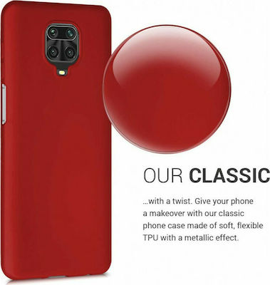 KWmobile Metallic Umschlag Rückseite Silikon Rot (Redmi Note 9S / 9 Pro / 9 Pro Max) 52142.36