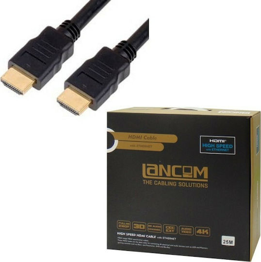 Lancom HDMI 1.4 High Speed 1080p 120Hz Cable HDMI male - HDMI male 25m Μαύρο
