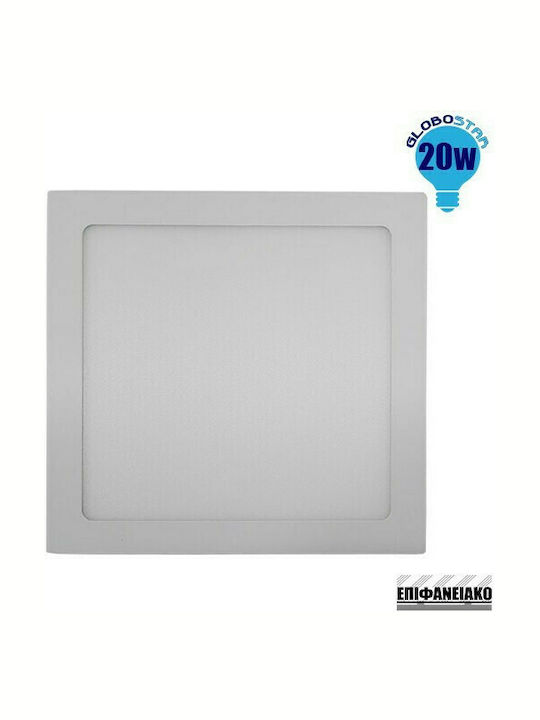 GloboStar 01888 Platz Draußen LED Panel 20W mit Natürliches Weiß Licht 4500K